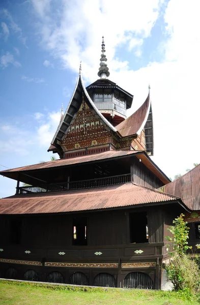 Sumatera Indonesia Junio 2014 Fachada Surau Nagari Lubuk Bauk Tanah — Foto de Stock