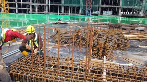 Kuala Lumpur Malaysia Hazi Ran 2017 Nşaat Işçileri Inşaat Alanında — Stok fotoğraf