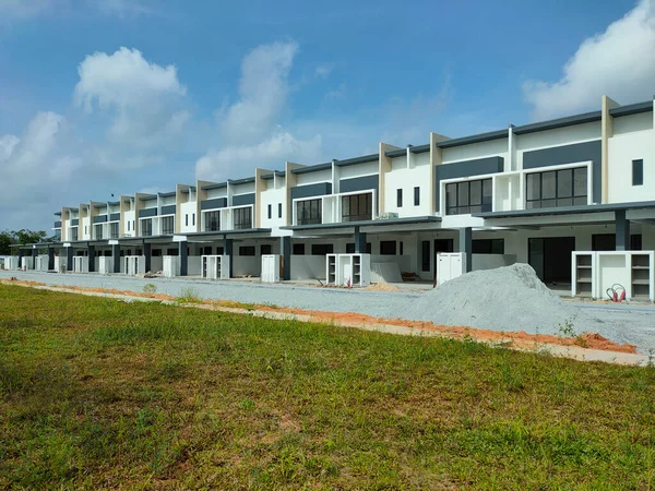 Seremban Malaysia June 2021 New Double Story Terrace House Construction — Stock Photo, Image