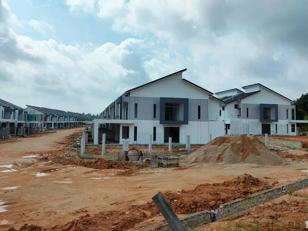 Seremban Malaysia June 2021 New Double Story Terrace House Construction — Stock Photo, Image