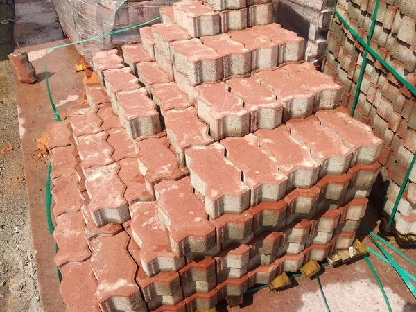 Penang Malaysia June 2021 Concrete Pavers Material Construction Construction Site — Stock Photo, Image