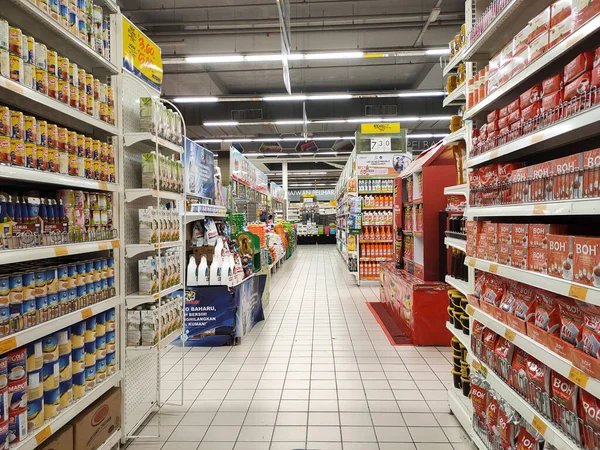 Seremban Malaysia March 2021 Hypermarket 식료품들 매표소와 지급품에 진열되어 활자와 — 스톡 사진