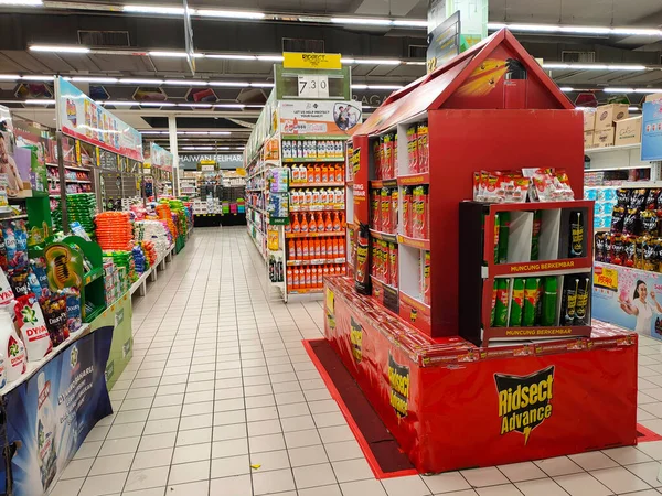 Seremban Malaysia March 2021 Interior Hypermarket Daily Necessities Groceries Displayed — Stock Photo, Image