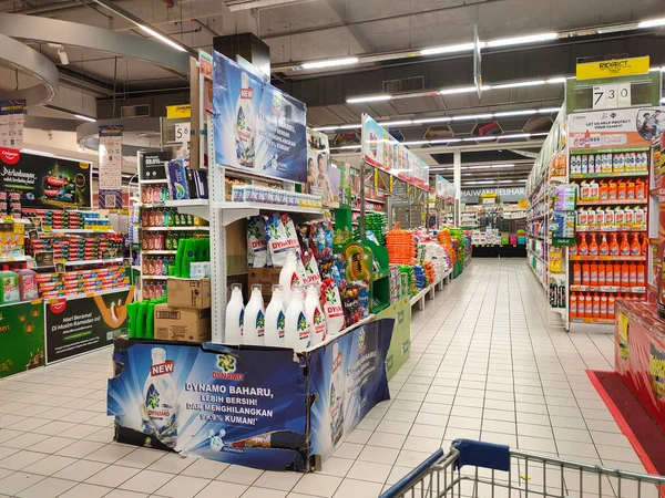 Seremban Malaysia March 2021 Interior Hypermarket Daily Necessities Groceries Displayed — Stock Photo, Image