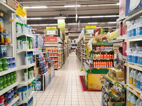 Seremban Malaysia March 2021 Interiér Hypermarketu Denní Potřeby Potraviny Jsou — Stock fotografie
