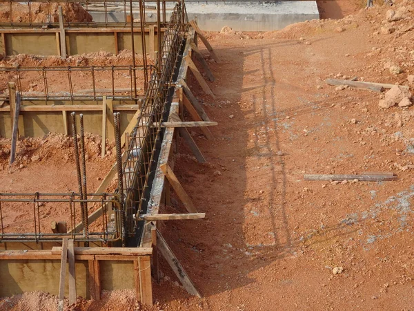 Penang Malaysia March 2021 Building Ground Beam Construction Site Using — Stock Photo, Image