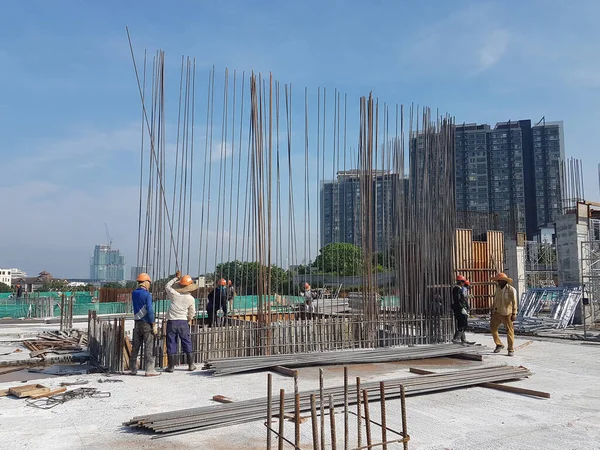 Penang Malaysia June 2021 Obras Estruturais Estão Andamento Canteiro Obras — Fotografia de Stock