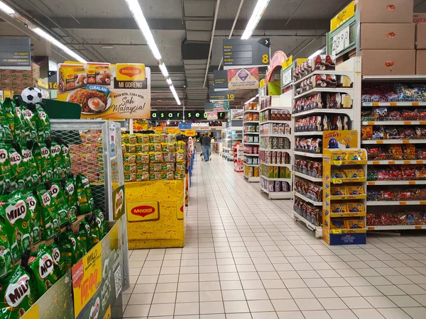 Seremban Malaysia March 2021 Interior Huge Hypermarket Daily Necessities Groceries — Stock Photo, Image