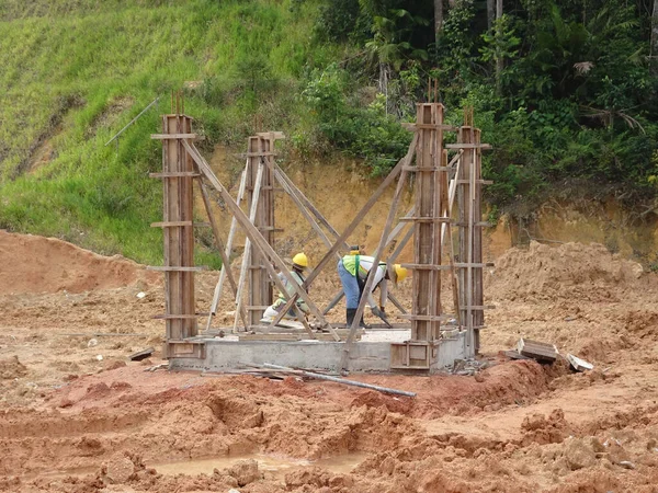 Penang Malasia Mayo 2020 Están Llevando Cabo Trabajos Estructurales Obra — Foto de Stock