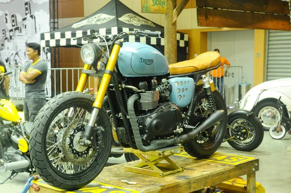 Serdang Malaysia Maj 2016 Cafe Racer Custom Bike Zmodyfikowany Klasycznego — Zdjęcie stockowe