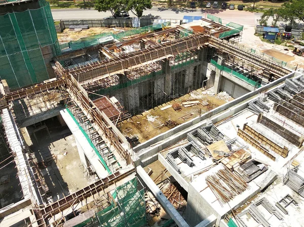 Penang Malaysia Junho 2021 Obras Estruturais Estão Andamento Canteiro Obras — Fotografia de Stock