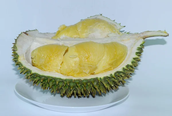 Malacca Malaysia July 2016 Tumpukan Buah Durian Atas Meja Dan — Stok Foto