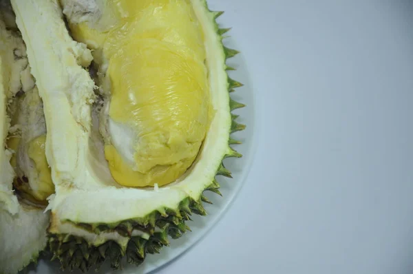 Malacca Malaysia July 2016 Tumpukan Buah Durian Atas Meja Dan — Stok Foto