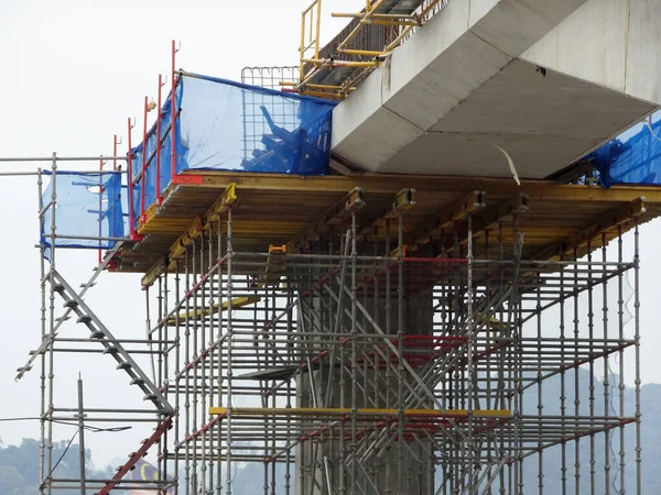 Penang Malaysia Juli 2021 Die Mega Infrastruktur Ist Bau Bauarbeiter — Stockfoto