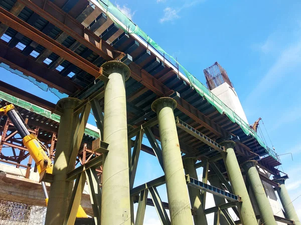 Penang Malaysia Julho 2021 Mega Estrutura Infraestrutura Está Construção Trabalhadores — Fotografia de Stock