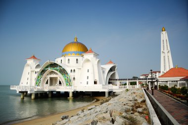 Malacca Straits Mosque (Masjid Selat Melaka) in Malacca clipart