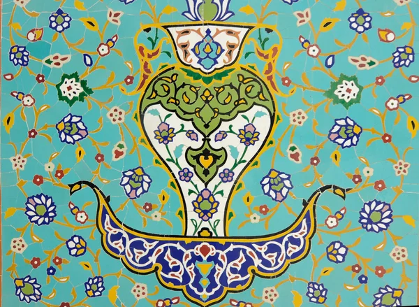Islámská květinovým motivem vzor na mozaiku — Stock fotografie