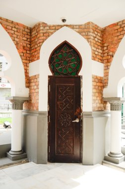 Malezya'da Kuala Lumpur Jamek cami de kapı detay