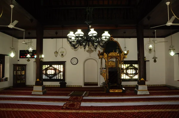 Interior de Masjid Kampung Hulu em Malaca, Malásia — Fotografia de Stock