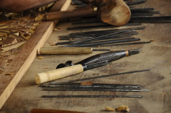 Strumenti di intaglio del legno — Foto Stock