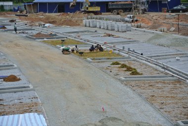 Açık hava otoparklar yapım aşamasında
