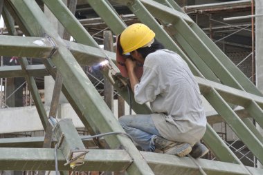 Kaynakçı Kaynak metal koruyucu maske ile