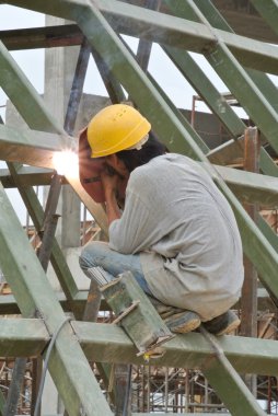 Kaynakçı Kaynak metal koruyucu maske ile