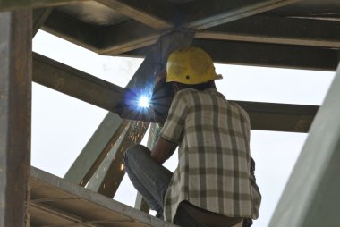 Kaynakçı Kaynak metal koruyucu maske ile