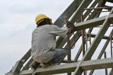 Kaynakçı Kaynak metal koruyucu maske ile