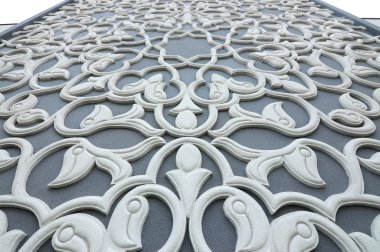 Floral motif carving pattern made from GRC at building exterior
