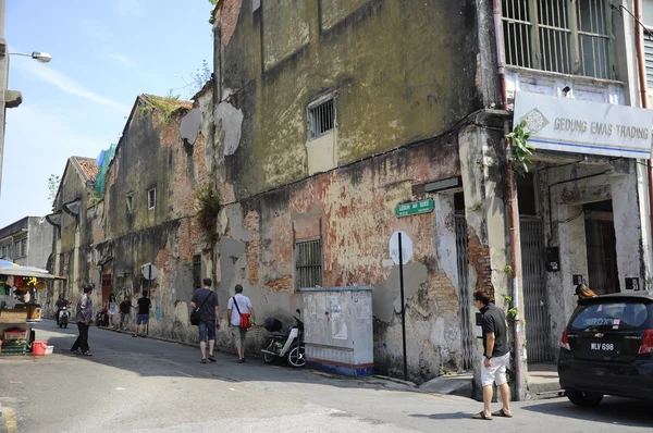 View of Lebuh Ah Quee or Ah Que Street at Penang, Malaysia. — стокове фото