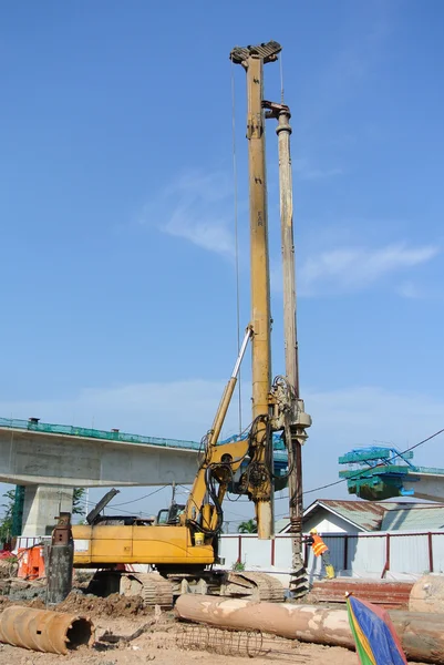 Bore Pile Rig at construction site — Stock Photo, Image