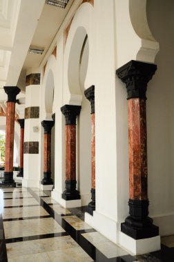 Pillars of The Ubudiah Mosque or Masjid Ubudiah at Kuala Kangsar, Perak
