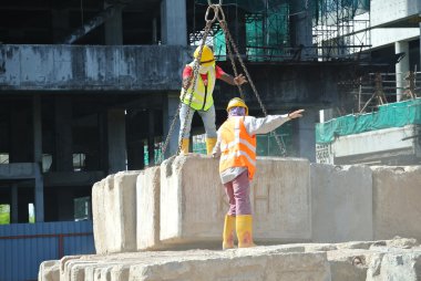 Blok inşaat sahasında yük Kaldırıcı inşaat inşaat işçileri test