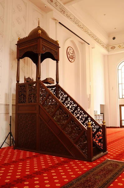 Mimbar de Tengku Ampuan Jemaah Mesquita em Selangor, Malásia — Fotografia de Stock