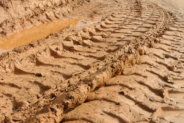 Lastik parça veya yumuşak toprak üzerinde iz.