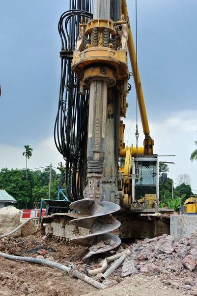 Bore pile rig machine in the construction site — Stock Photo, Image