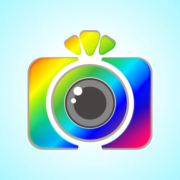 Płaskie fotografia ikona aparatu fotograficznego — Wektor stockowy