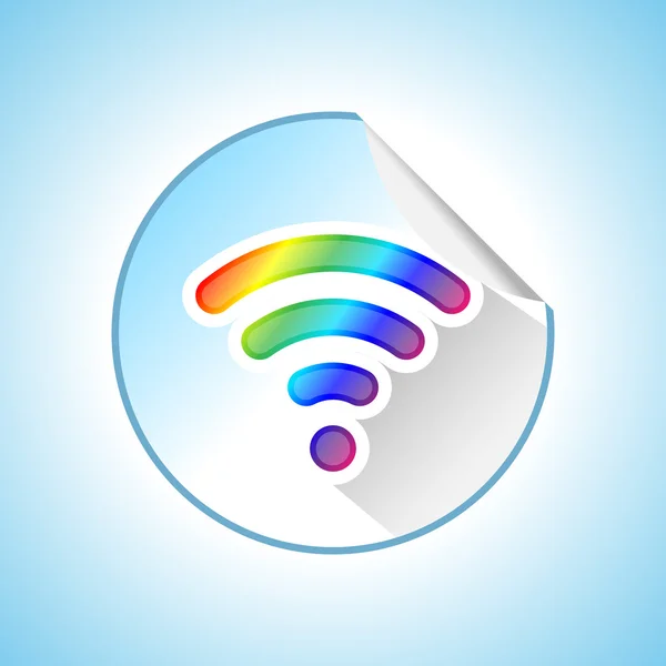 Wi-fi etiqueta engomada ilustración — Vector de stock