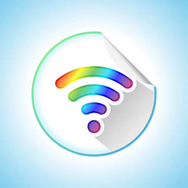 Wi-fi etiqueta engomada ilustración — Vector de stock