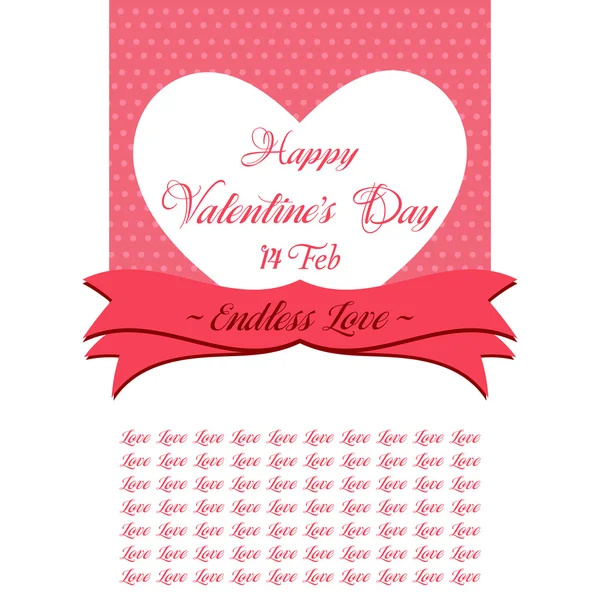 Feliz día de San Valentín Carta Tarjeta de felicitación — Vector de stock