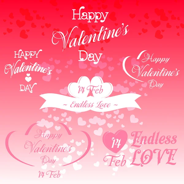 Aantal Valentijnsdag decoratieve illustraties — Stockvector