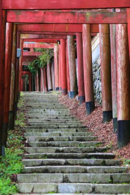 Geleneksel Japon yakın gates bir hat ile merdiven