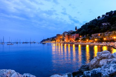 Akşam görünümü Fransız Riviera Villefranche sur Mer