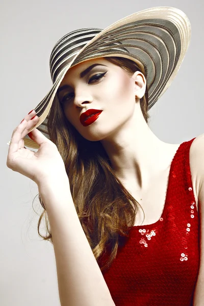 Chica en el sombrero — Foto de Stock