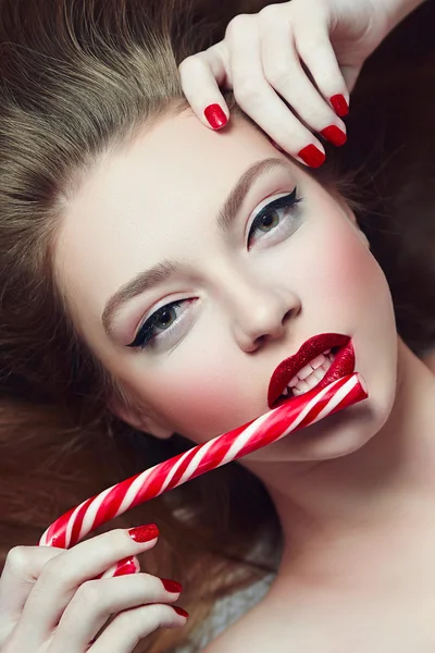 Dívka s candy. — Stock fotografie