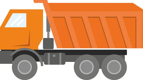 Maquinaria Construcción Kamaz Naranja Aislado Sobre Fondo Blanco Camión Descarga — Vector de stock