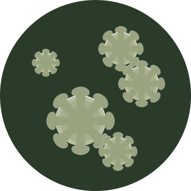 Küf, beyaz arka planda izole edilmiş. Küf hücreleri mikroskop altında. Vektör illüstrasyonu