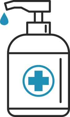 El dezenfektanı şişesi, kişisel koruyucu ekipman, virüsleri önlemek için dezenfektan spreyi, koronavirüs. Vektör düz bilgi grafikleri çizimi