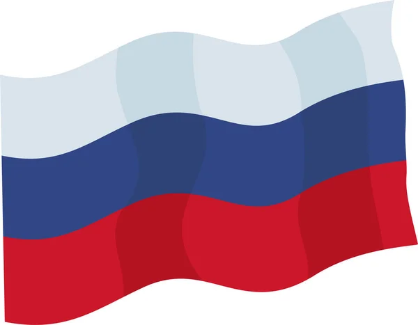 Rysk Flagga Ryska Federationens Fana Flyger Vinden Vektorillustration Platt Infografik — Stock vektor
